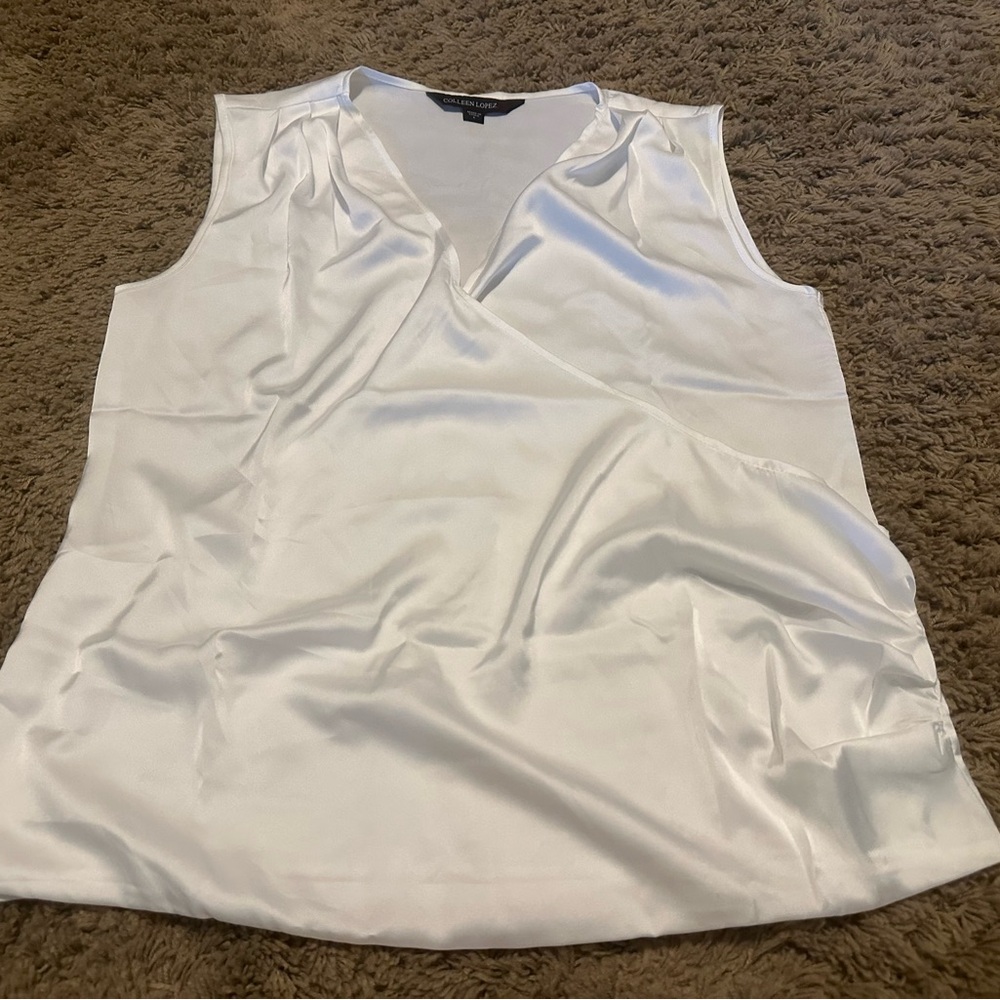 Colleen Lopez Draped Surplice V-Neck Sleeveless Tank